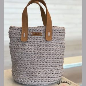 Crochet Shopper with leather